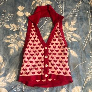 Button-down collared halter top!